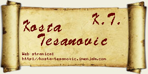 Kosta Tešanović vizit kartica